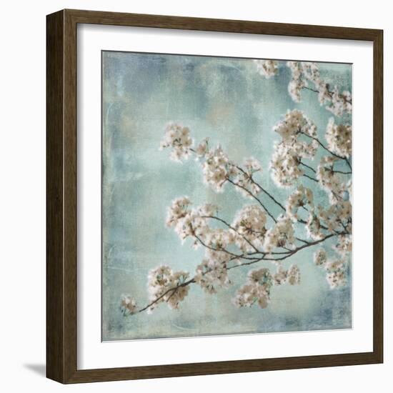 Aqua Blossoms I-John Seba-Framed Art Print