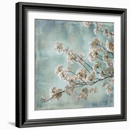 Aqua Blossoms I-John Seba-Framed Art Print