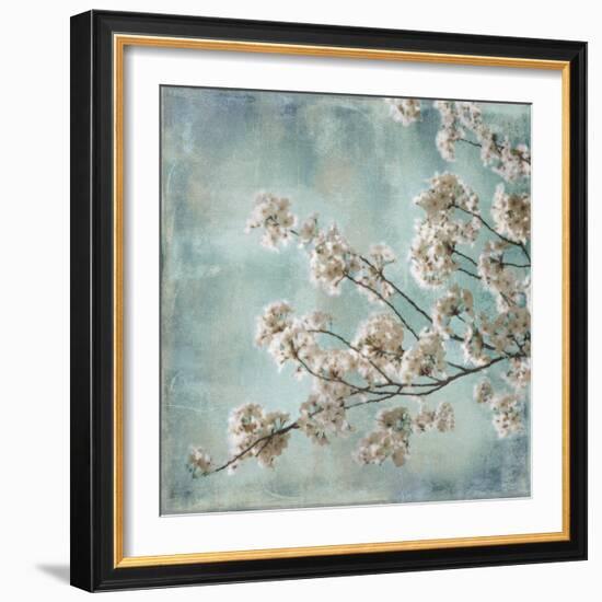 Aqua Blossoms I-John Seba-Framed Art Print