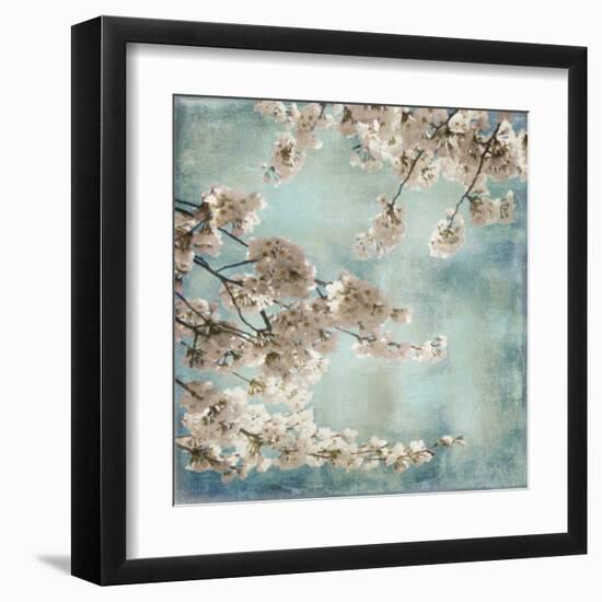 Aqua Blossoms II-John Seba-Framed Art Print