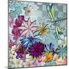 Aqua Brown Background Floral-Megan Aroon Duncanson-Mounted Giclee Print