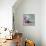 Aqua Brown Background Floral-Megan Aroon Duncanson-Framed Premier Image Canvas displayed on a wall