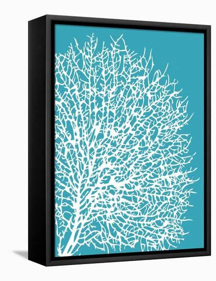 Aqua Coral II-Sabine Berg-Framed Stretched Canvas