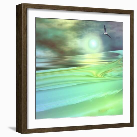 Aqua Dunes-Mindy Sommers-Framed Giclee Print