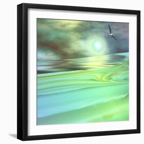 Aqua Dunes-Mindy Sommers-Framed Giclee Print