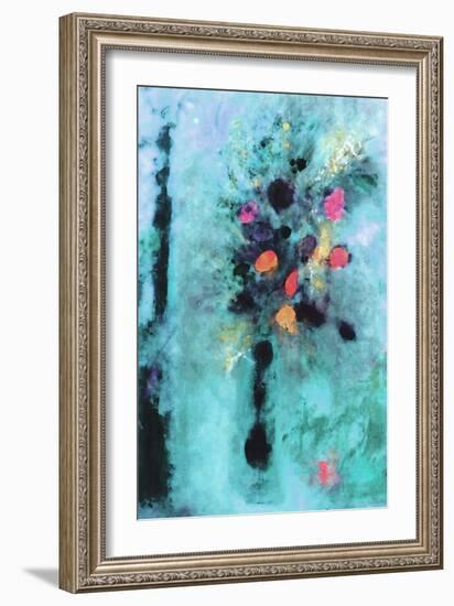 Aqua Fantasy Floral-Ruth Palmer-Framed Art Print