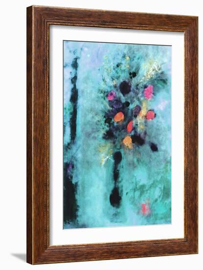 Aqua Fantasy Floral-Ruth Palmer-Framed Art Print