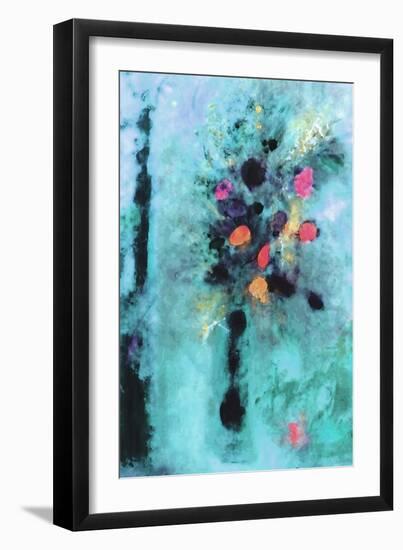 Aqua Fantasy Floral-Ruth Palmer-Framed Art Print