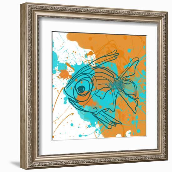 Aqua Fish-Irena Orlov-Framed Art Print