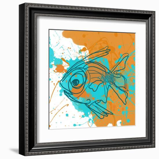 Aqua Fish-Irena Orlov-Framed Art Print