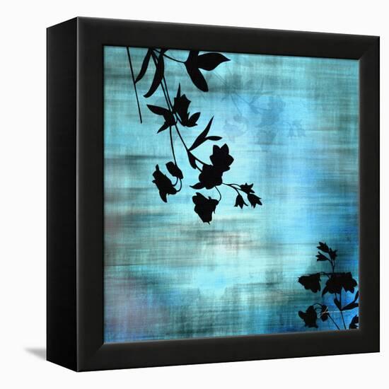 Aqua Floral II-James Burghardt-Framed Stretched Canvas