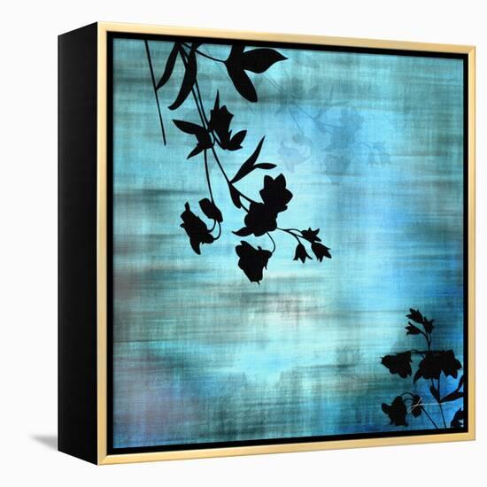 Aqua Floral II-James Burghardt-Framed Stretched Canvas