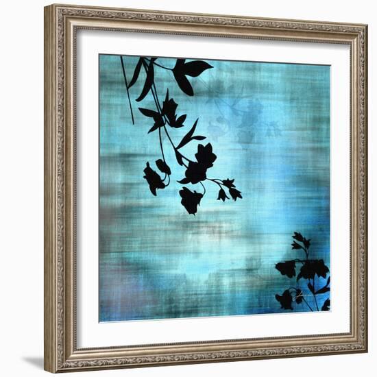 Aqua Floral II-James Burghardt-Framed Art Print