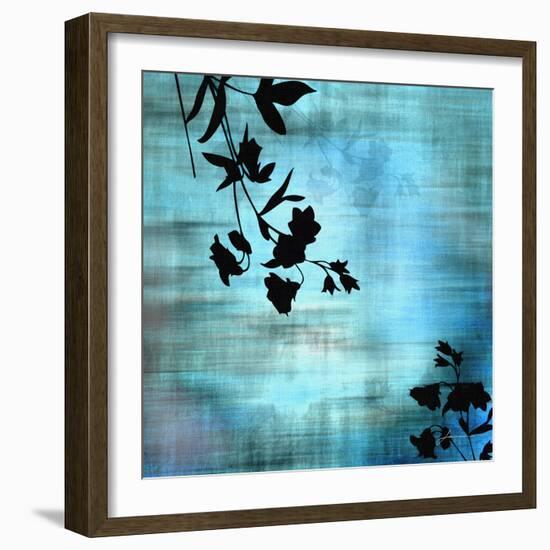 Aqua Floral II-James Burghardt-Framed Art Print