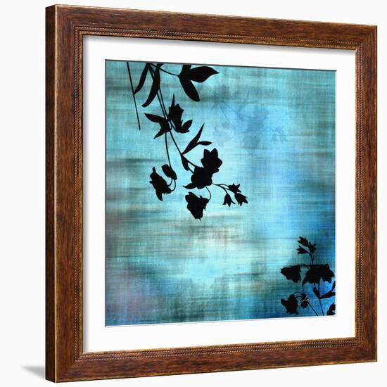 Aqua Floral II-James Burghardt-Framed Art Print