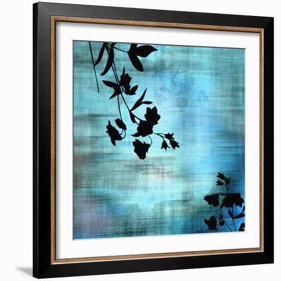 Aqua Floral II-James Burghardt-Framed Art Print