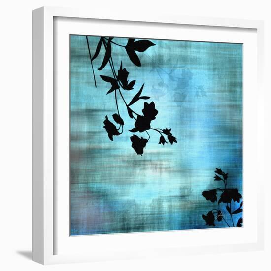 Aqua Floral II-James Burghardt-Framed Art Print