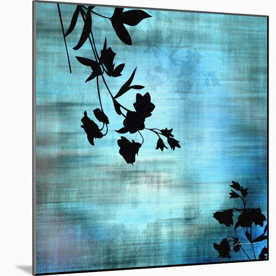 Aqua Floral II-James Burghardt-Mounted Art Print