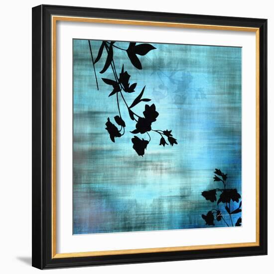 Aqua Floral II-James Burghardt-Framed Art Print