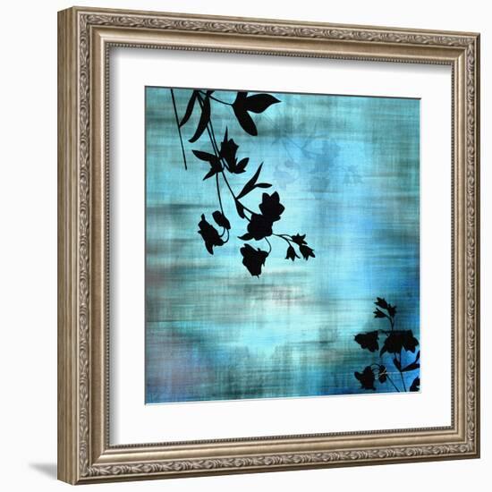 Aqua Floral II-James Burghardt-Framed Art Print