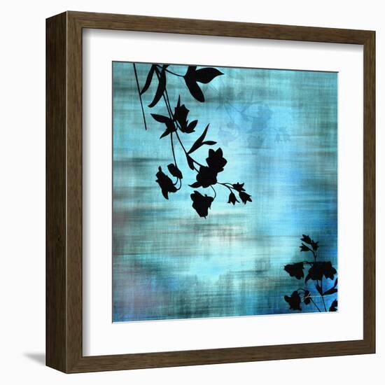 Aqua Floral II-James Burghardt-Framed Art Print