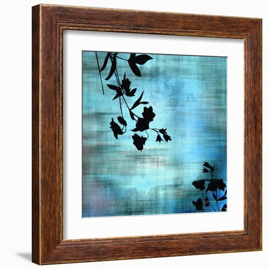 Aqua Floral II-James Burghardt-Framed Art Print