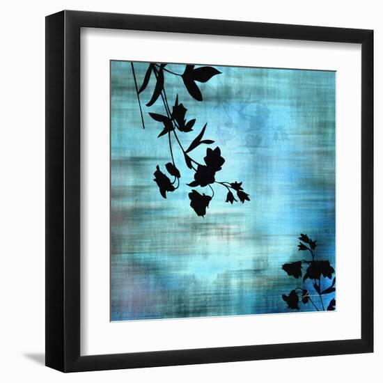 Aqua Floral II-James Burghardt-Framed Art Print
