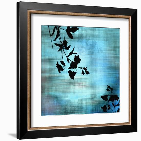 Aqua Floral II-James Burghardt-Framed Art Print