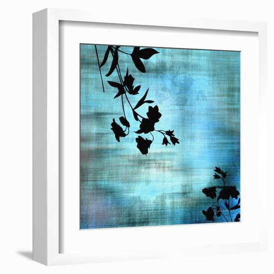 Aqua Floral II-James Burghardt-Framed Art Print