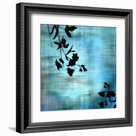 Aqua Floral II-James Burghardt-Framed Art Print