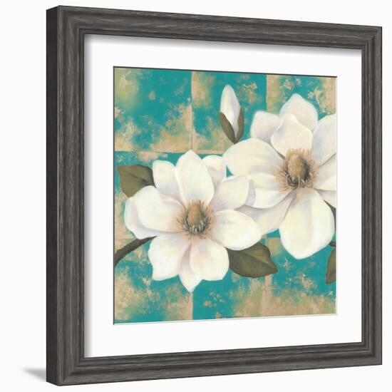 Aqua Floral II-Tc Chiu-Framed Art Print