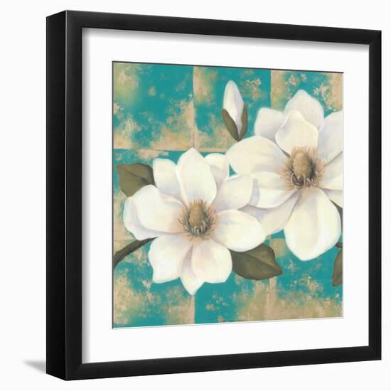 Aqua Floral II-Tc Chiu-Framed Art Print