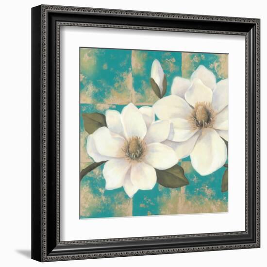 Aqua Floral II-Tc Chiu-Framed Art Print