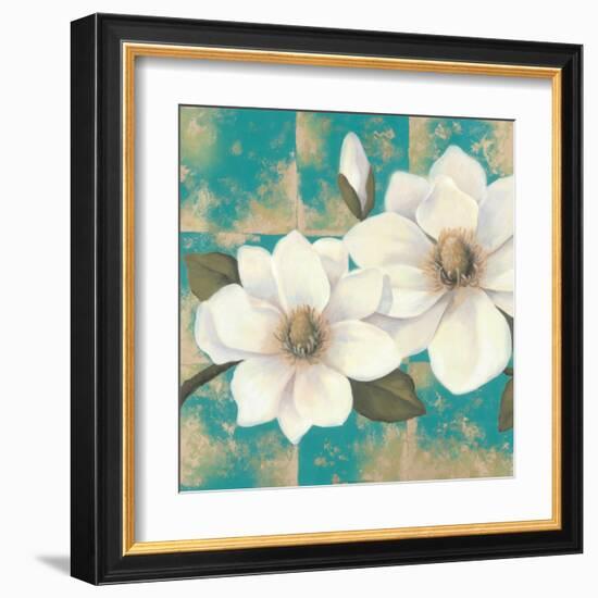 Aqua Floral II-Tc Chiu-Framed Art Print