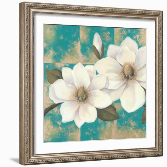 Aqua Floral II-Tc Chiu-Framed Art Print