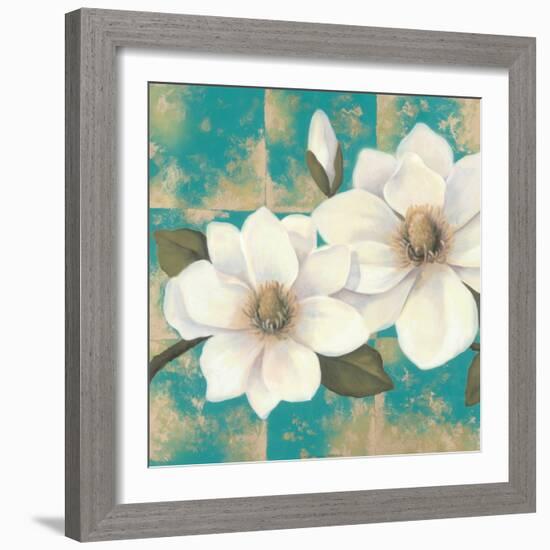 Aqua Floral II-Tc Chiu-Framed Art Print