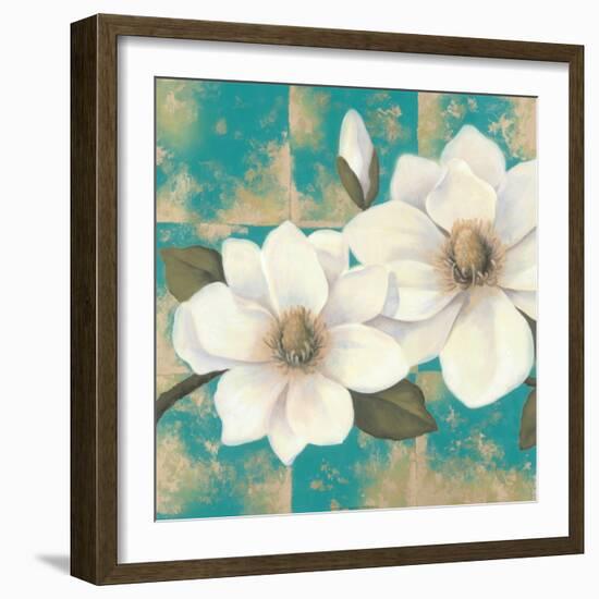 Aqua Floral II-Tc Chiu-Framed Art Print