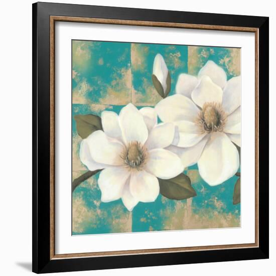 Aqua Floral II-Tc Chiu-Framed Art Print