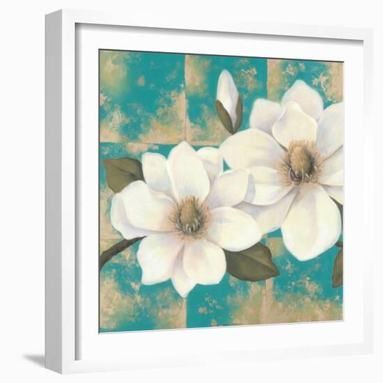 Aqua Floral II-Tc Chiu-Framed Art Print