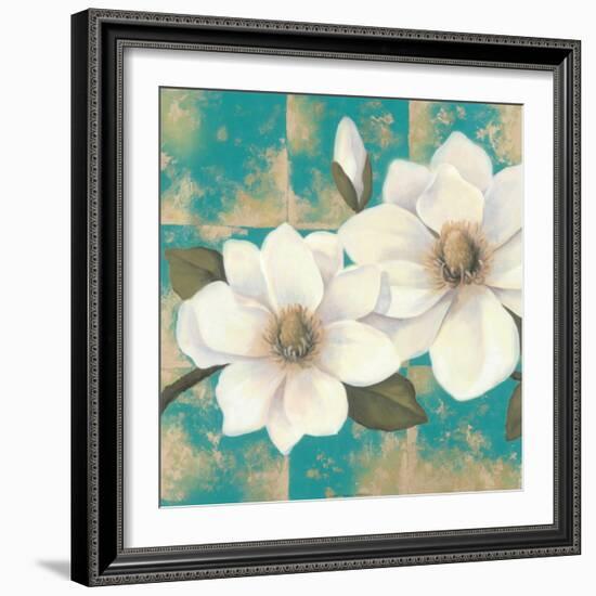 Aqua Floral II-Tc Chiu-Framed Art Print