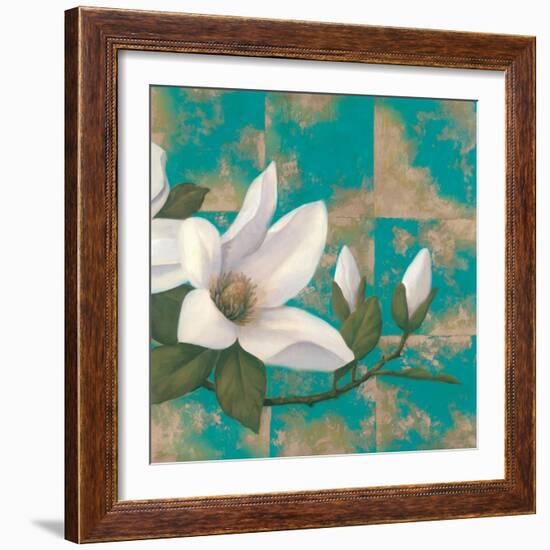 Aqua Floral II-TC Chiu-Framed Art Print