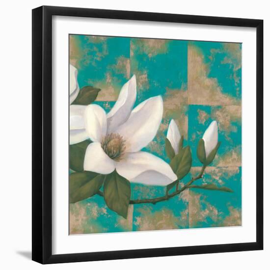 Aqua Floral II-TC Chiu-Framed Art Print