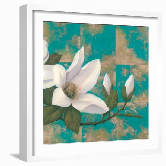 Aqua Floral II-TC Chiu-Framed Art Print