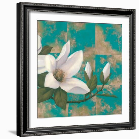 Aqua Floral II-TC Chiu-Framed Art Print