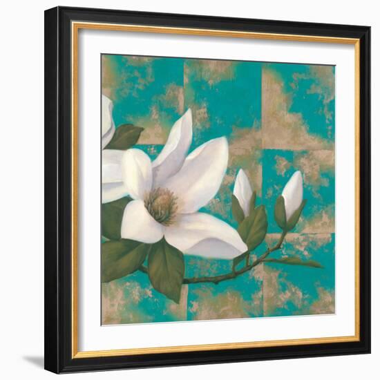 Aqua Floral II-TC Chiu-Framed Art Print