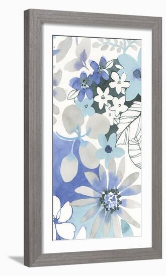 Aqua Flowers-Sandra Jacobs-Framed Giclee Print