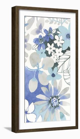 Aqua Flowers-Sandra Jacobs-Framed Giclee Print