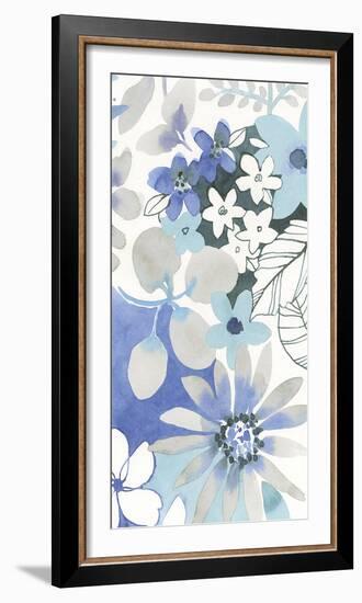 Aqua Flowers-Sandra Jacobs-Framed Giclee Print