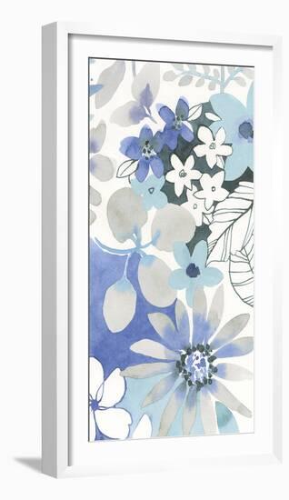 Aqua Flowers-Sandra Jacobs-Framed Giclee Print