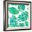 Aqua Leaves On White-Kat Papa-Framed Art Print